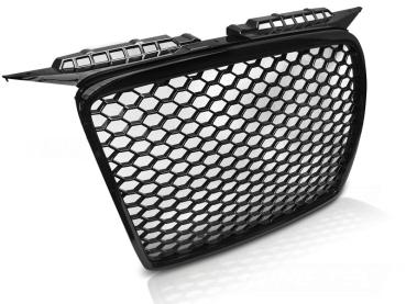 Sportgrill / Kühlergrill kompatibel mit Audi A3 8P 05-08 Hochglanz schwarz in Wabendesign
